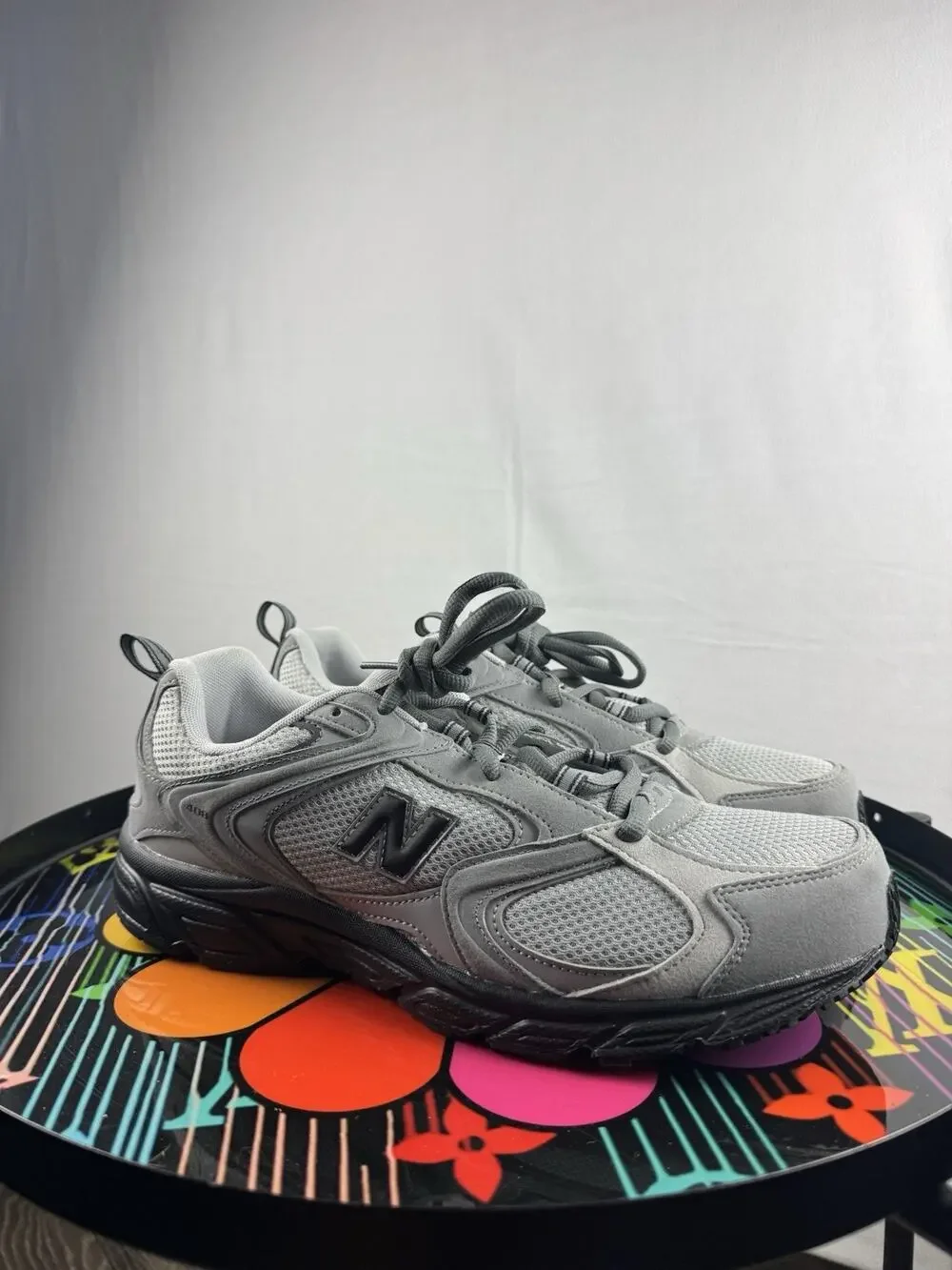 New Balance 408 Mesh Lace-Up Low Top Sneaker Gray/Black ML408GA